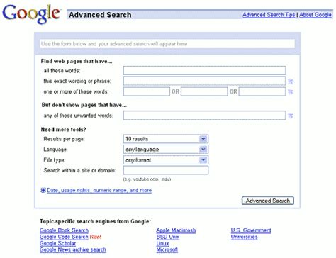 Advanced search .
